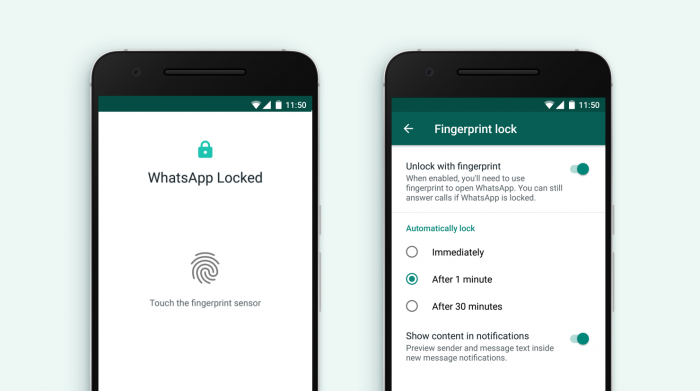 Khóa vân tay WhatsApp