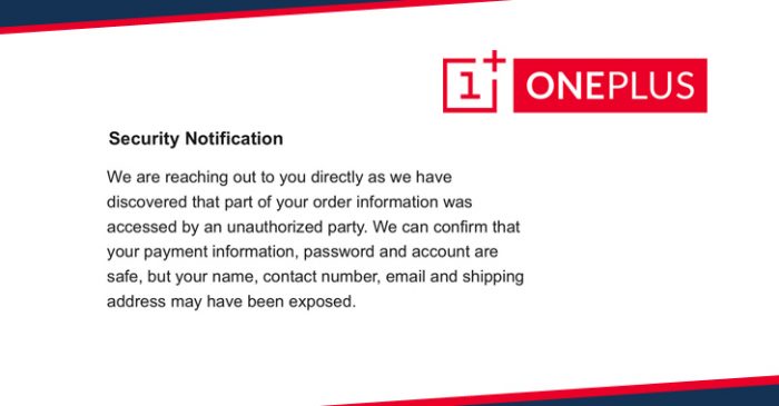 Sự cố rò rỉ dữ liệu của OnePlus